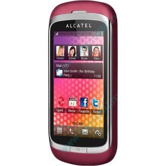 Красно-розовый телефон Alcatel One Touch 818 (Ярославль)